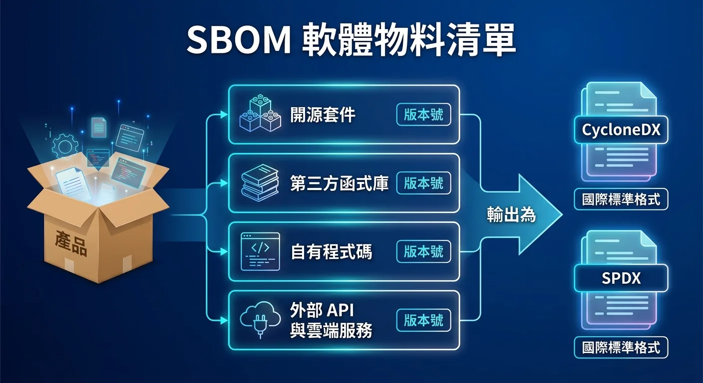 說明 SBOM 的組成內容與 CycloneDX/SPDX 兩種建議格式 說明 SBOM 的組成內容與 CycloneDX/SPDX 兩種建議格式